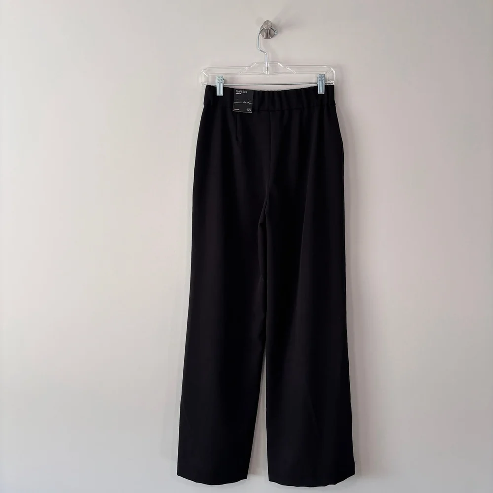 INC International Concepts XS Black High Rise Front-Slit Flare Leg Pants NWT - Picture 6 of 7